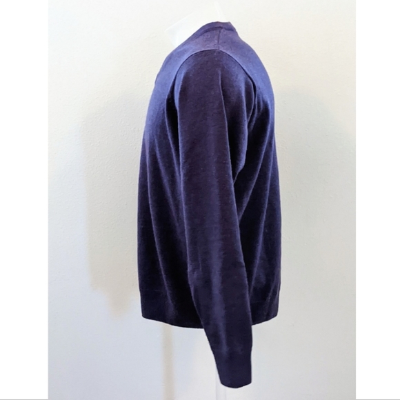 Viyella For Patrick James Men's Purple V-Neck Wool Sweater - Picture 2 of 7